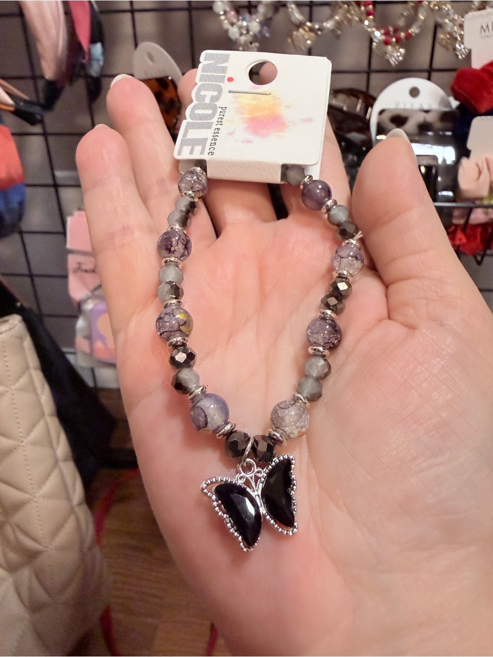 Nicole Beaded Bracelet with Butterfly Charm